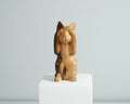Wooden Cat Sculpture, Animal Statue, Wood Carving, Handcrafted, Unique Figurine, Livingroom Decor, Tabletop Decor, Best Friend Gift