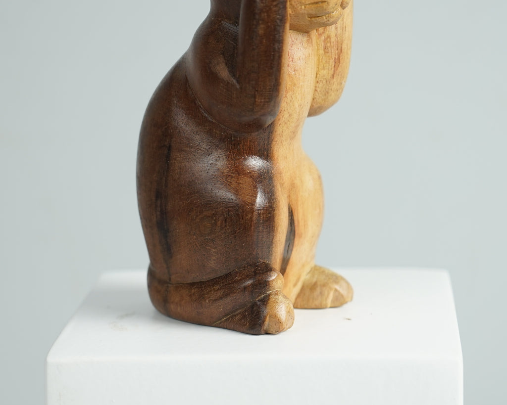 Wooden Cat Sculpture, Animal Statue, Wood Carving, Handcrafted, Unique Figurine, Livingroom Decor, Tabletop Decor, Best Friend Gift