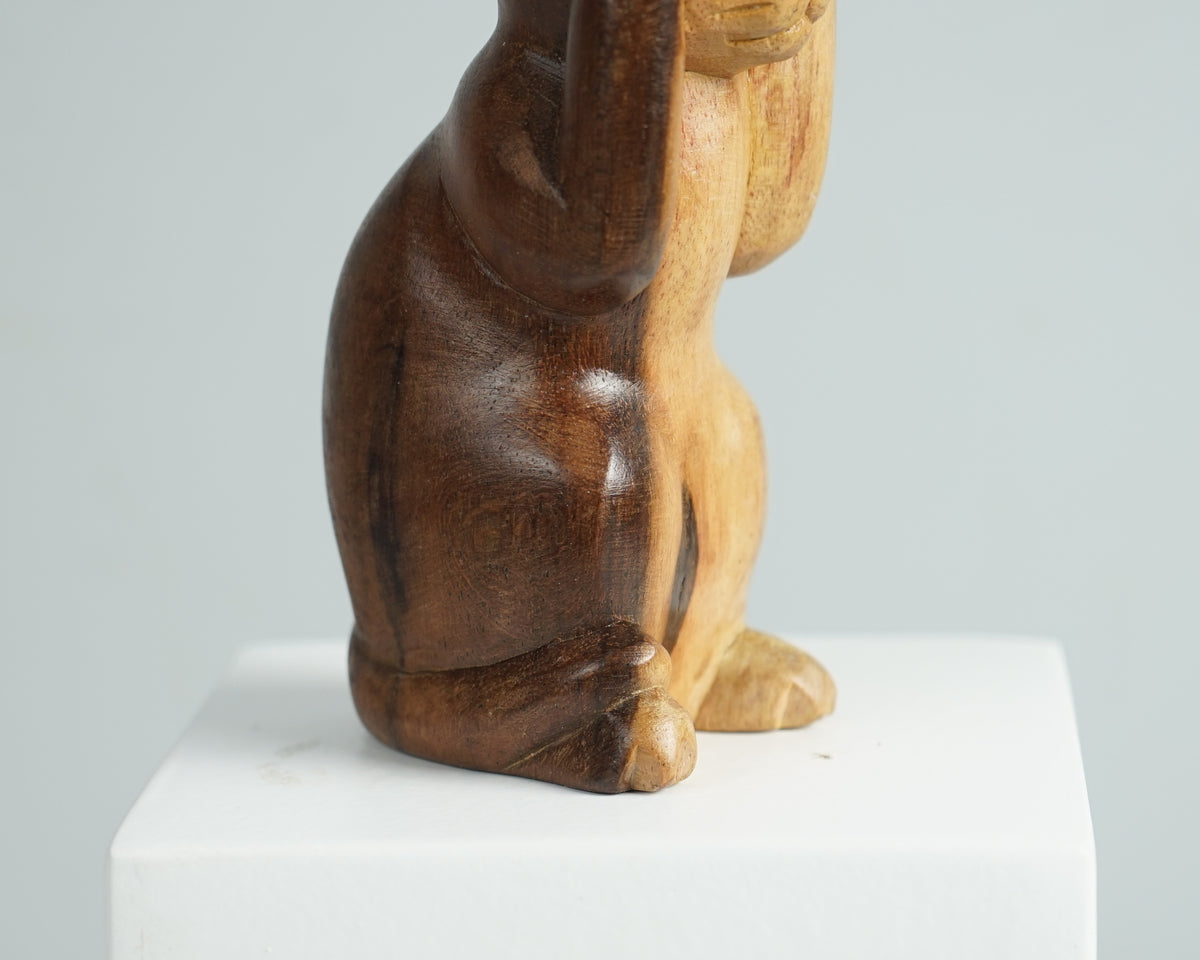 Wooden Cat Sculpture, Animal Statue, Wood Carving, Handcrafted, Unique Figurine, Livingroom Decor, Tabletop Decor, Best Friend Gift