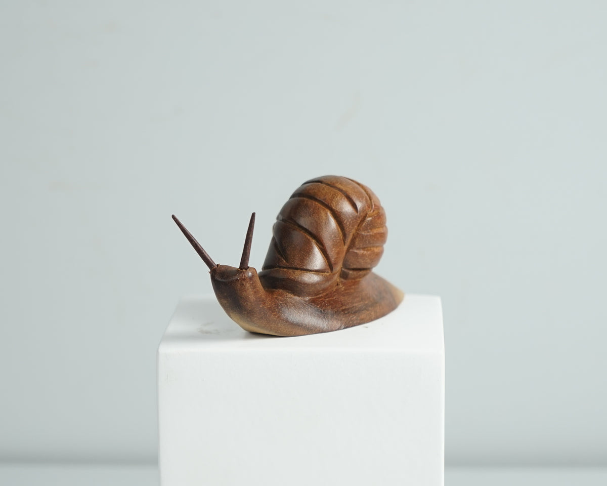 Wooden Snail Figurine, Animal Statue, Wood Carving, Handcrafted, Natural, Unique Figurine, Tabletop Decor, Housewarming, Birthday Gift