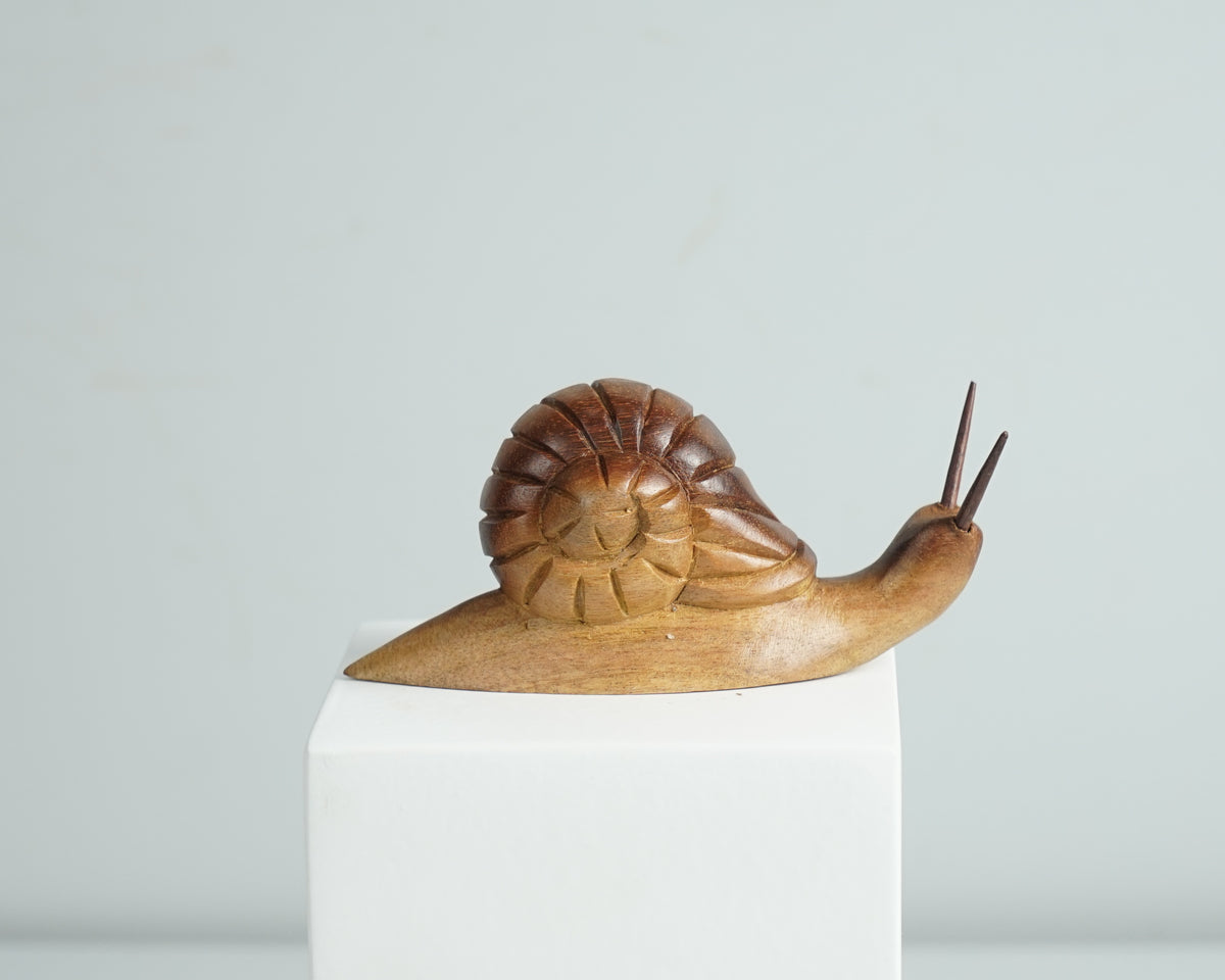 Wooden Snail Figurine, Animal Statue, Wood Carving, Handcrafted, Natural, Unique Figurine, Tabletop Decor, Housewarming, Birthday Gift