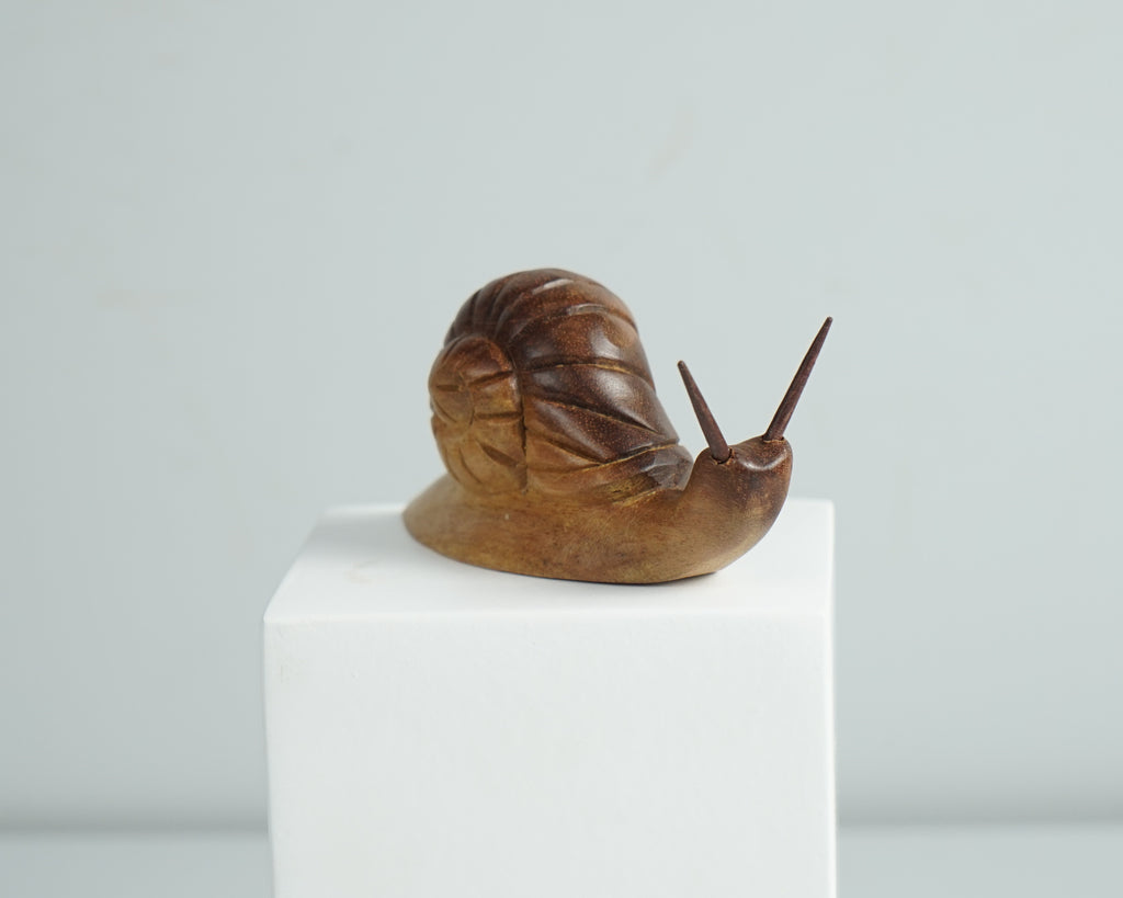 Wooden Snail Figurine, Animal Statue, Wood Carving, Handcrafted, Natural, Unique Figurine, Tabletop Decor, Housewarming, Birthday Gift