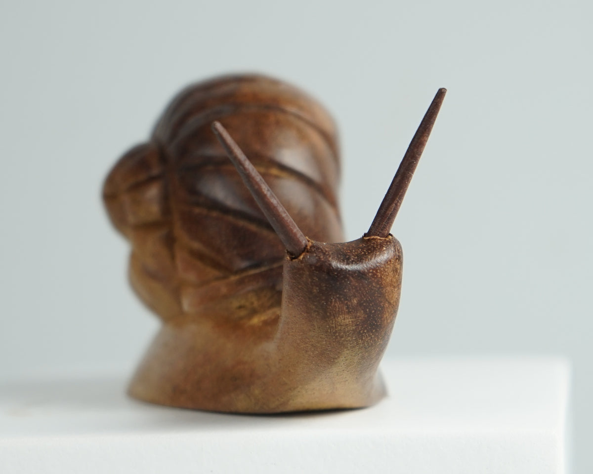 Wooden Snail Figurine, Animal Statue, Wood Carving, Handcrafted, Natural, Unique Figurine, Tabletop Decor, Housewarming, Birthday Gift