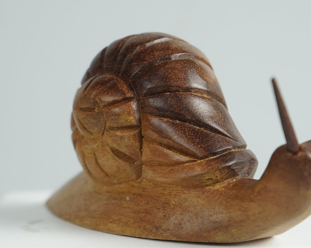 Wooden Snail Figurine, Animal Statue, Wood Carving, Handcrafted, Natural, Unique Figurine, Tabletop Decor, Housewarming, Birthday Gift
