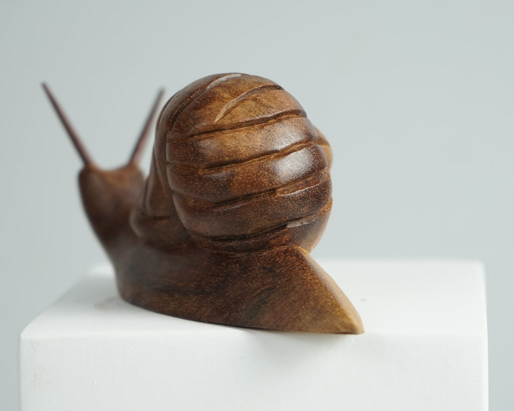 Wooden Snail Figurine, Animal Statue, Wood Carving, Handcrafted, Natural, Unique Figurine, Tabletop Decor, Housewarming, Birthday Gift
