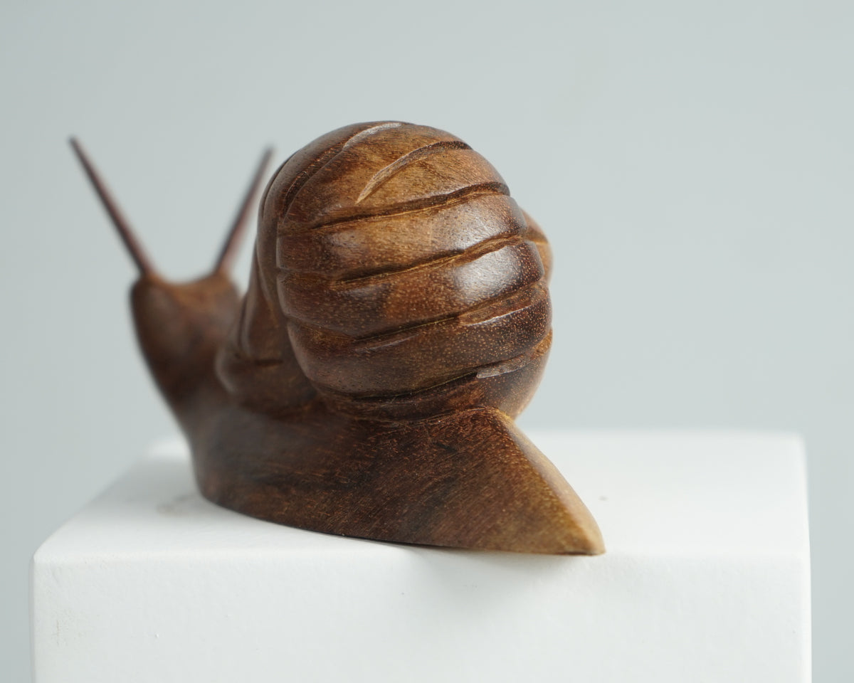 Wooden Snail Figurine, Animal Statue, Wood Carving, Handcrafted, Natural, Unique Figurine, Tabletop Decor, Housewarming, Birthday Gift