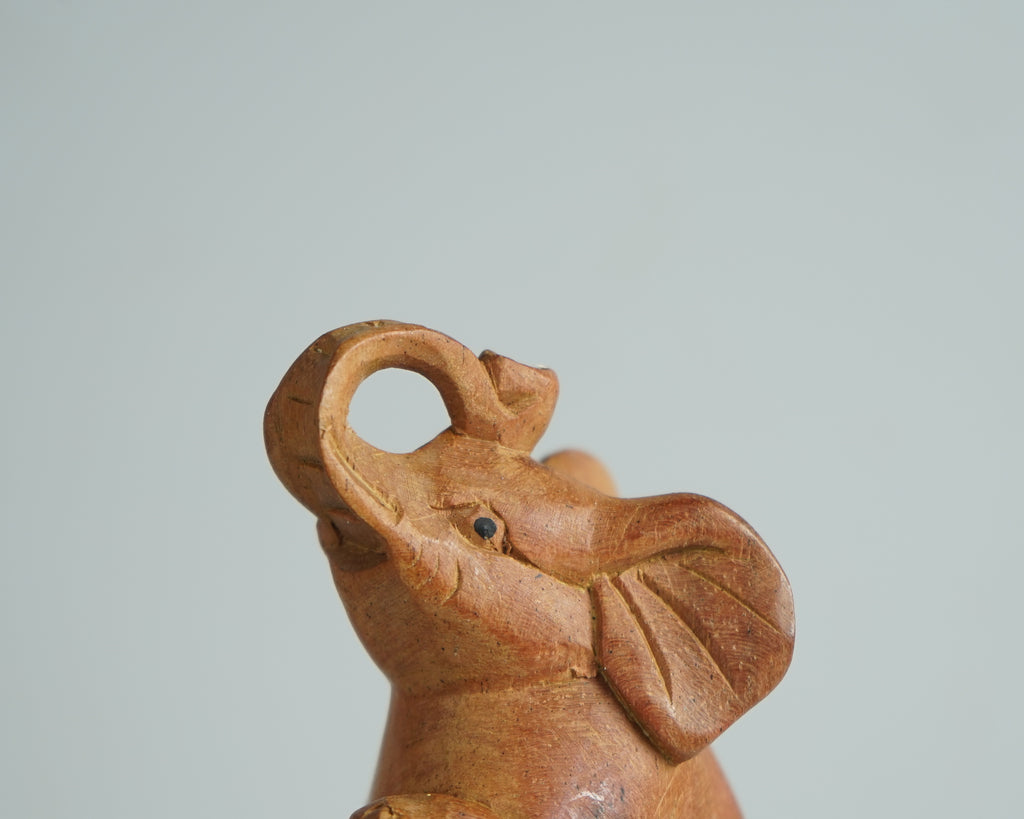 Wooden Elephant Figurine, Animal Statue, Wood Carving, Antique, African Animal Figurine, Artwork, Room Decor, Handmade Item, Gift for Son