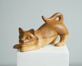 Wooden Cat Figurine, Animal Statue, Wood Carving, Handcrafted, Unique Figurine, Decorative, Tabletop Decor, Gift for Mother, Memorial Gift