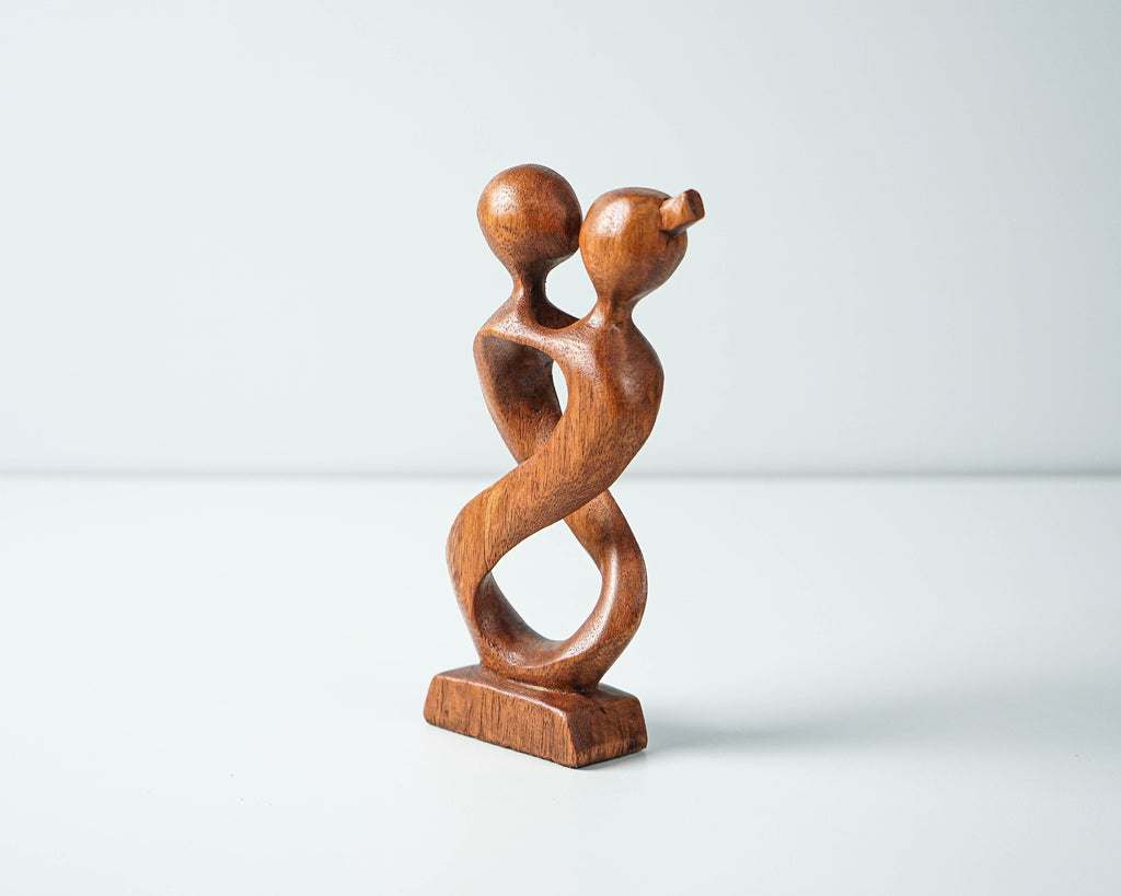 Hugging Couple Abstract Statue, Modern Art, Wood Carving, Handcrafted, Love, Exotic, Modern Abstract, Couple Decoration, Gift for Girlfriend