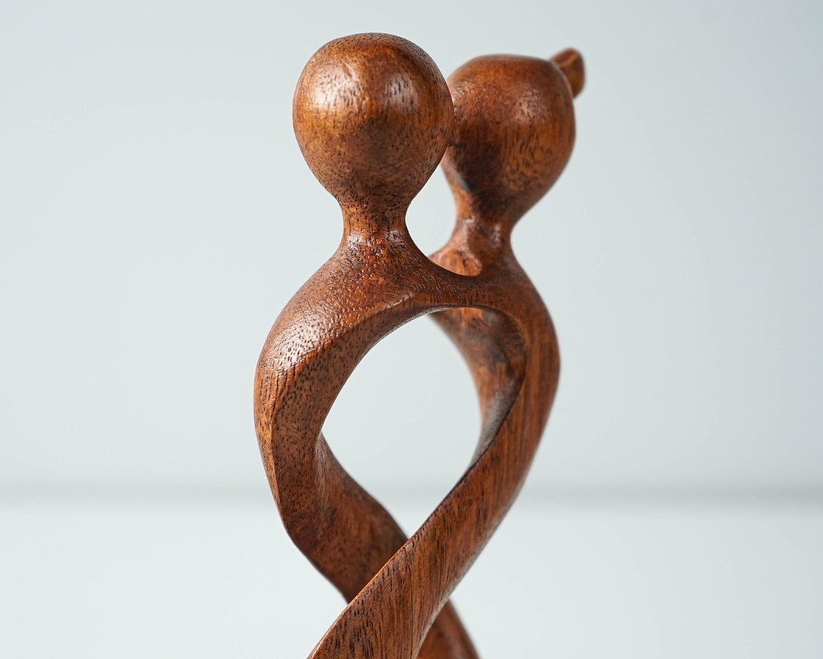 Hugging Couple Abstract Statue, Modern Art, Wood Carving, Handcrafted, Love, Exotic, Modern Abstract, Couple Decoration, Gift for Girlfriend