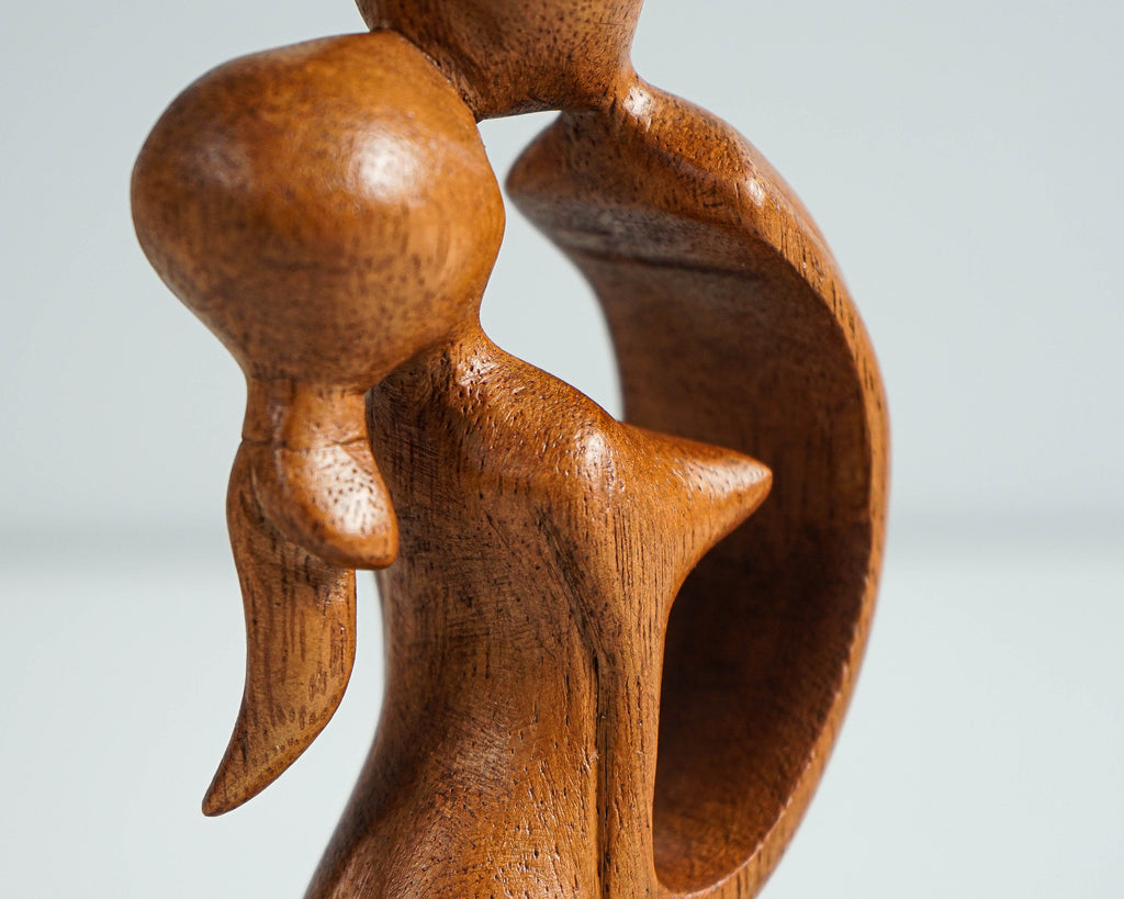 Kissing Couple Abstract Statue, Modern Art, Wood Carving, Artwork, Handmade Statue, Modern Abstract, Wedding Decoration, Couples Gift