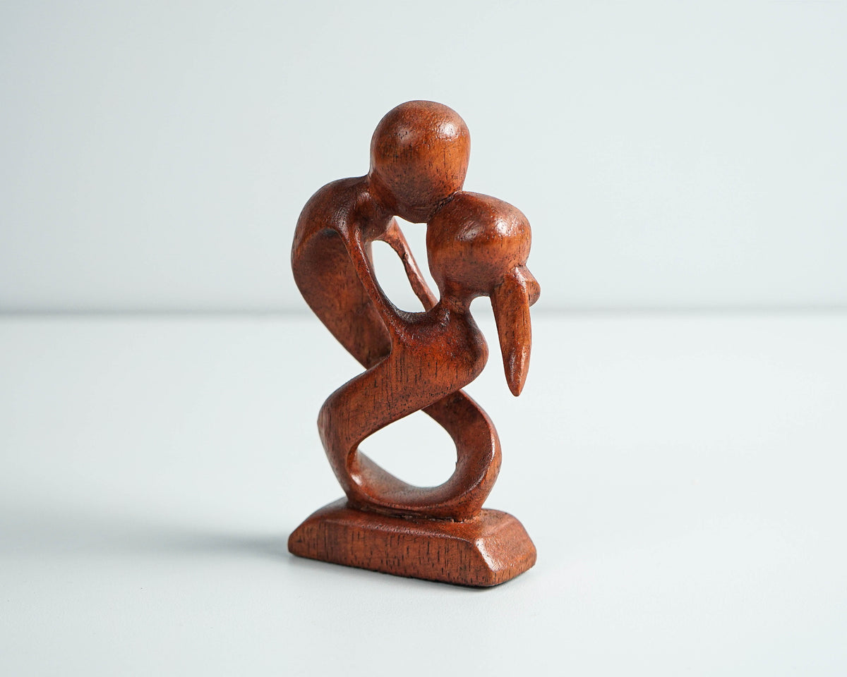 Romantic Couple Abstract Statue, Wooden Modern Art, Wood Carving, Handcrafted, Unique, Modern Abstract, Wedding Gift, Anniversary Gift
