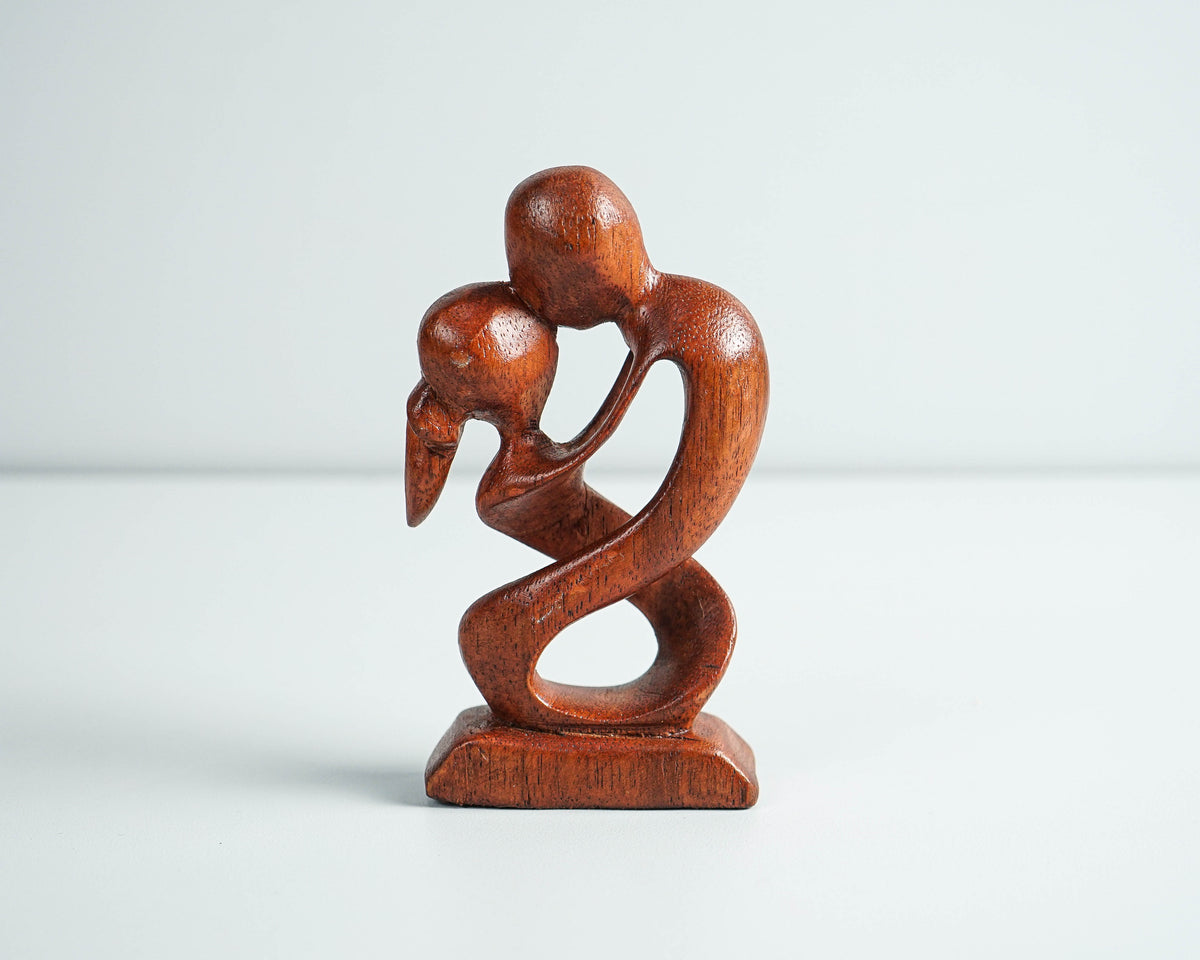 Romantic Couple Abstract Statue, Wooden Modern Art, Wood Carving, Handcrafted, Unique, Modern Abstract, Wedding Gift, Anniversary Gift
