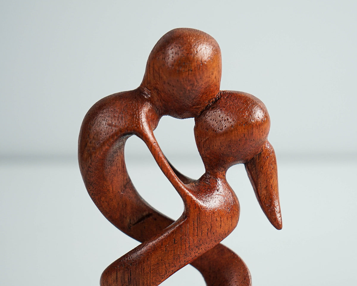 Romantic Couple Abstract Statue, Wooden Modern Art, Wood Carving, Handcrafted, Unique, Modern Abstract, Wedding Gift, Anniversary Gift