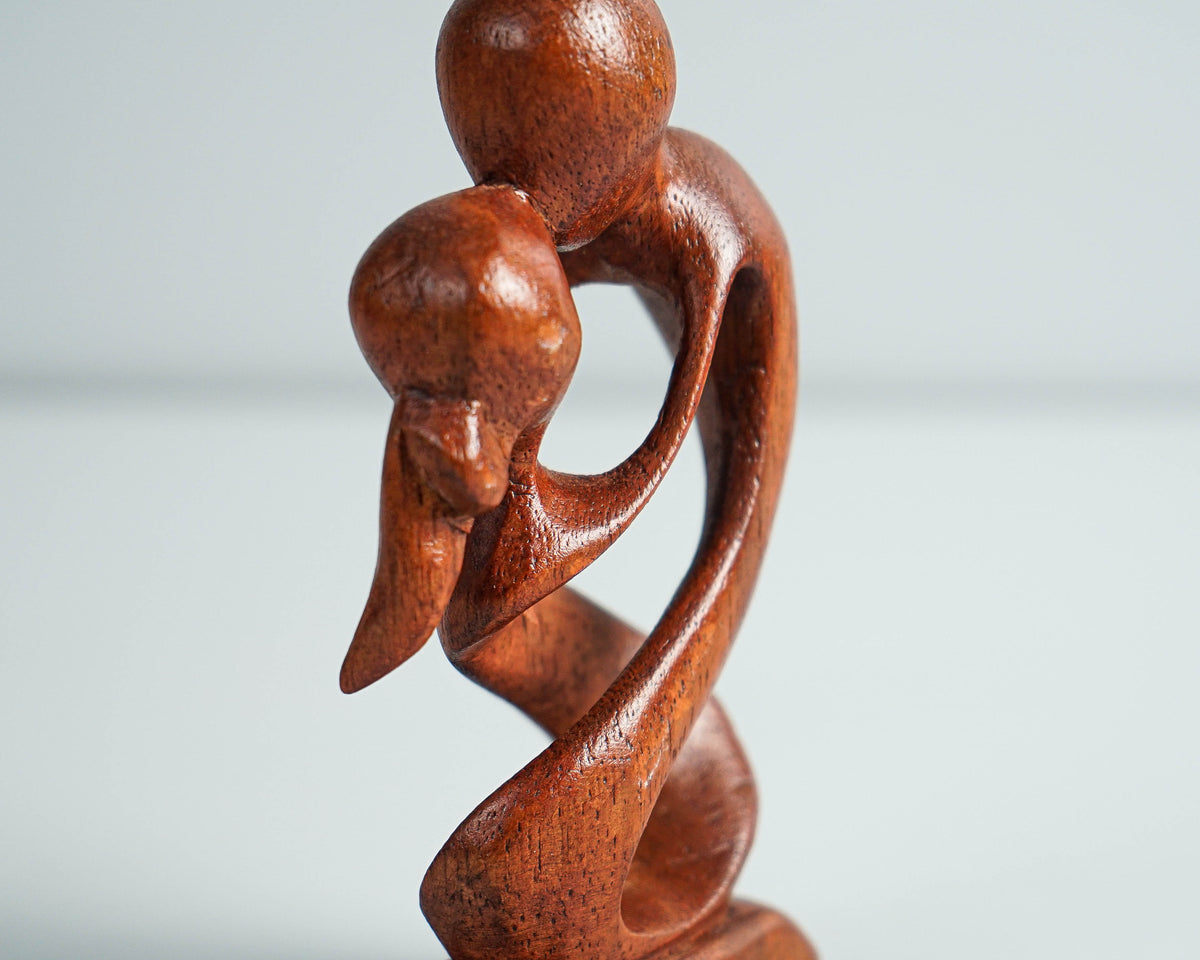 Romantic Couple Abstract Statue, Wooden Modern Art, Wood Carving, Handcrafted, Unique, Modern Abstract, Wedding Gift, Anniversary Gift