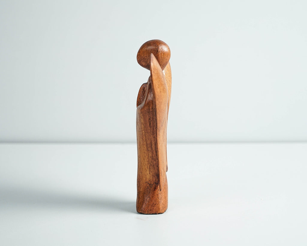 Wooden Angel Figurine,  Praying Angel Statue, Wood Carving, Unique figurine, Memorial Gift, Artwork, Aesthetic Room Decor, Gift for Mother