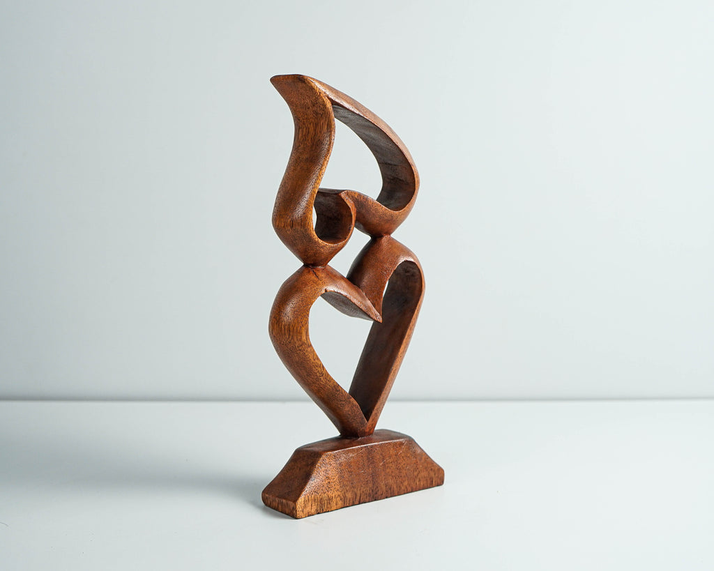 Heart Shape Abstract Statue, Love Statue, Modern Art, Wood Carving, Unique Love figurine, Home Decoration, Modern Abstract, Wedding Gift