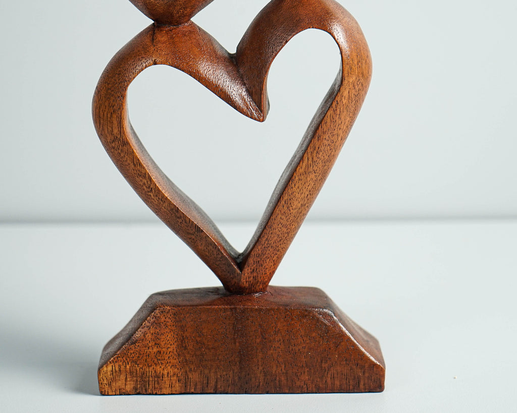 Heart Shape Abstract Statue, Love Statue, Modern Art, Wood Carving, Unique Love figurine, Home Decoration, Modern Abstract, Wedding Gift