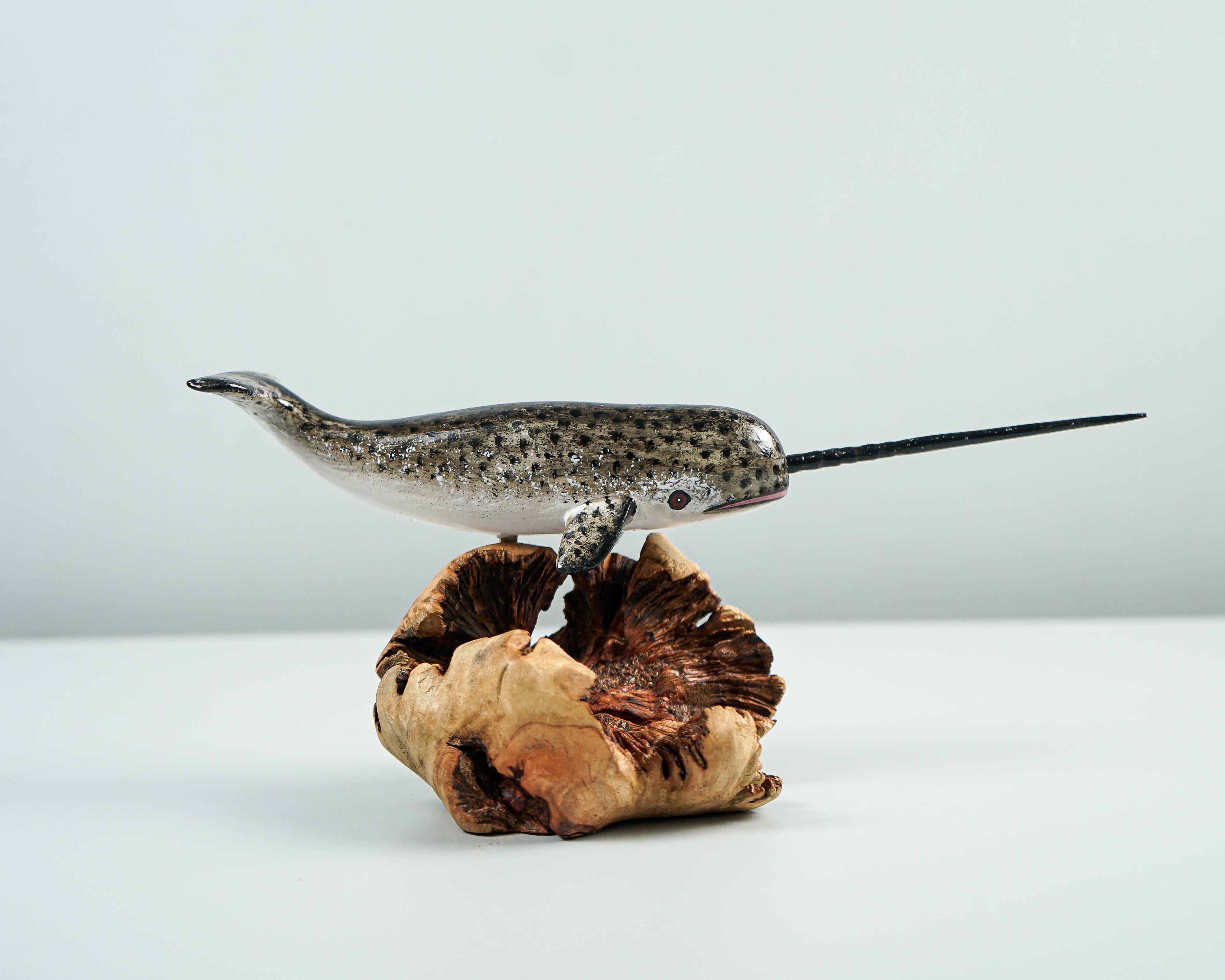 Wooden Narwhal Sculpture, Narwhale, Tusk, Arctic Animal, Art, Hand Carved, Personalized Figurine, Ocean, Living Room Decor, Gift for Him