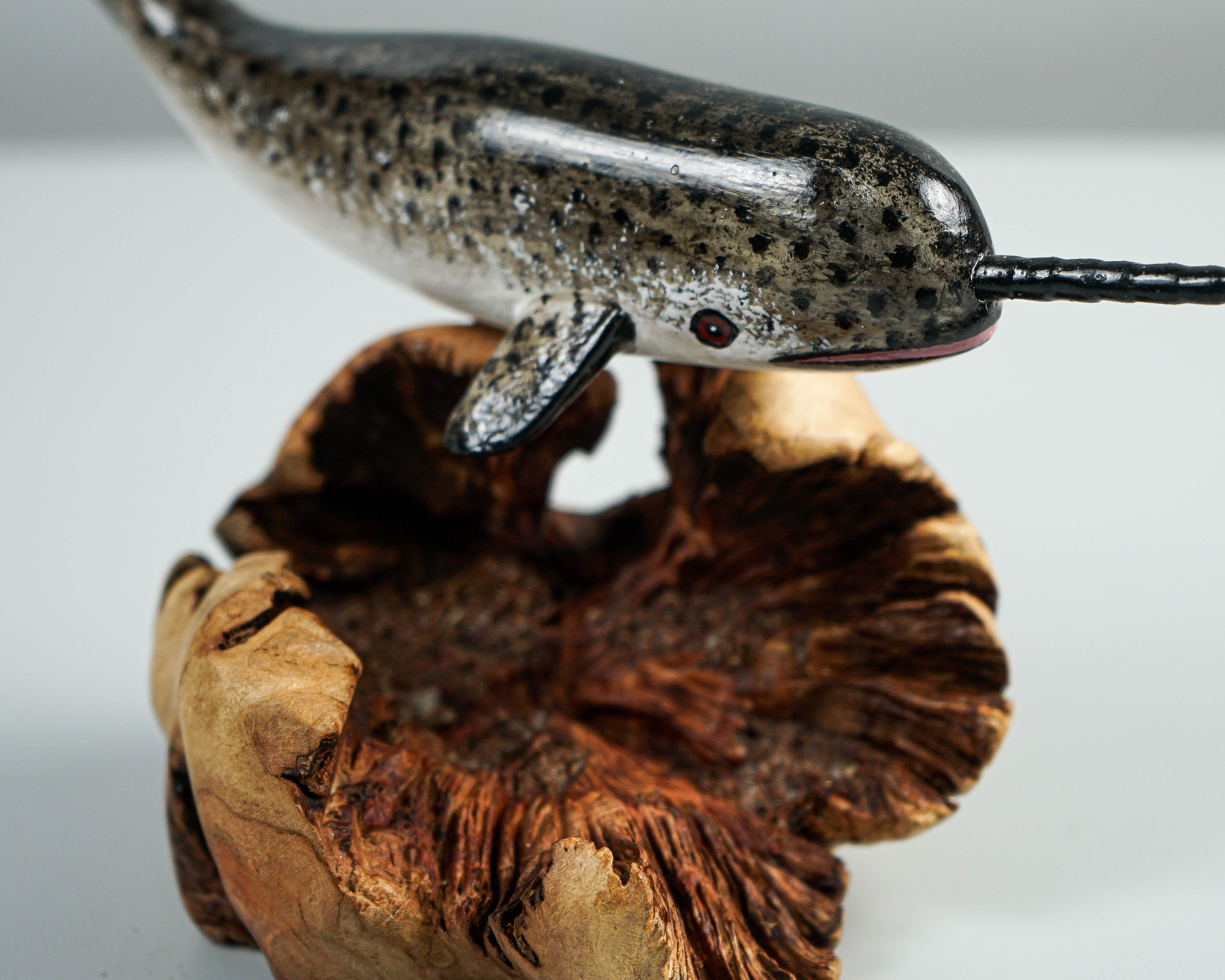 Wooden Narwhal Sculpture, Narwhale, Tusk, Arctic Animal, Art, Hand Carved, Personalized Figurine, Ocean, Living Room Decor, Gift for Him