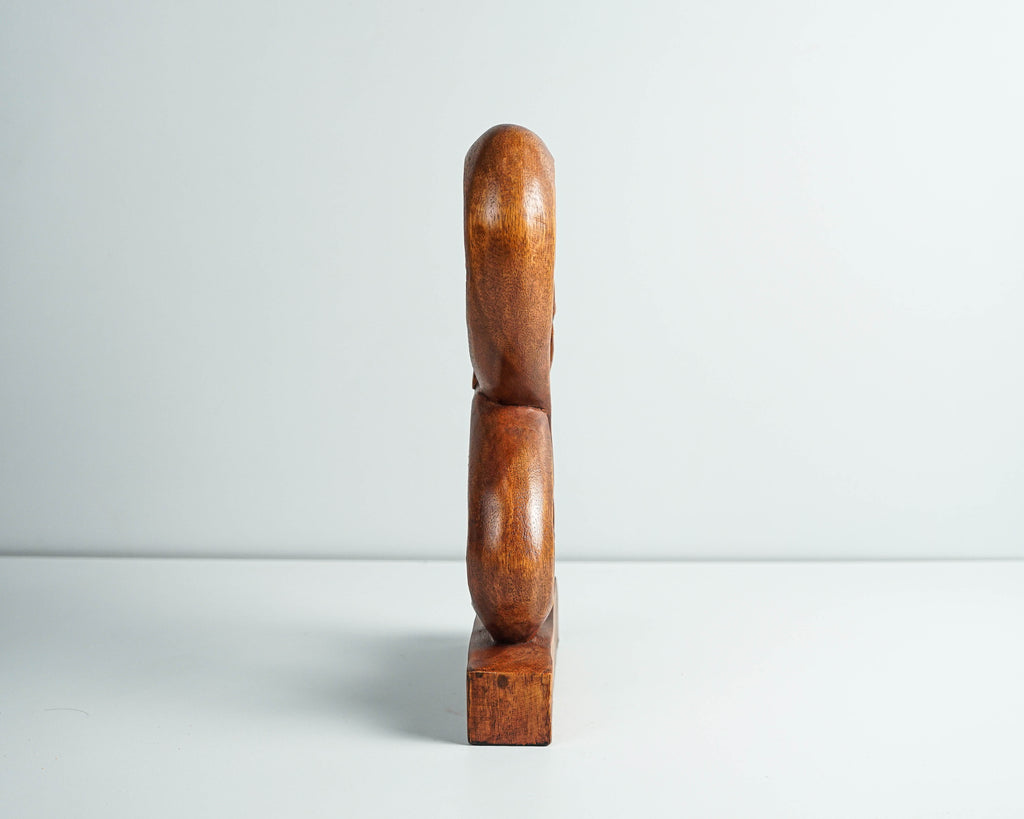 Heart Shape Abstract Statue, Love Statue, Wooden Modern Art, Heart, Antique, Wood Carving, Unique Sculpture, Valentines Décor, Wife Gift