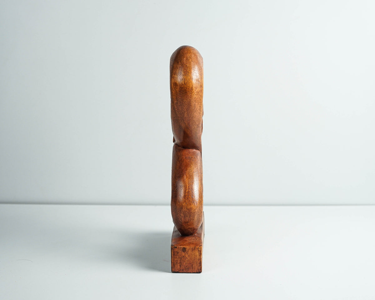 Heart Shape Abstract Statue, Love Statue, Wooden Modern Art, Heart, Antique, Wood Carving, Unique Sculpture, Valentines Décor, Wife Gift