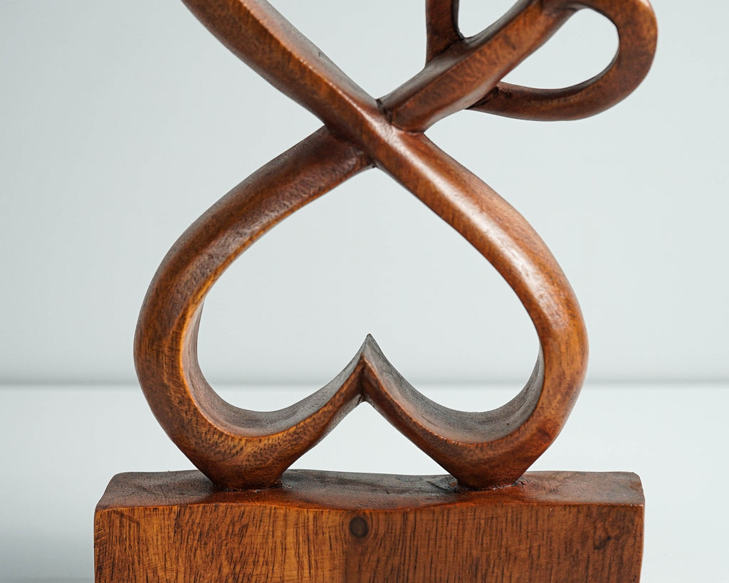 Heart Shape Abstract Statue, Love Statue, Wooden Modern Art, Heart, Antique, Wood Carving, Unique Sculpture, Valentines Décor, Wife Gift