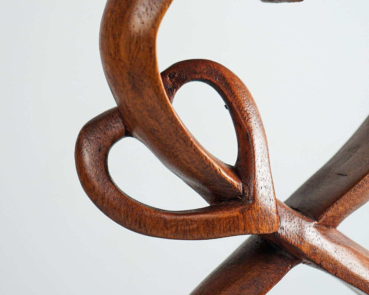 Heart Shape Abstract Statue, Love Statue, Wooden Modern Art, Heart, Antique, Wood Carving, Unique Sculpture, Valentines Décor, Wife Gift