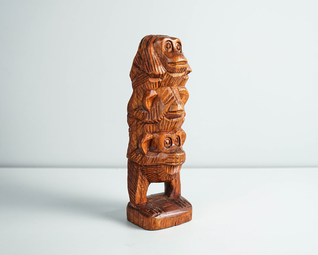 Three Wise Monkeys Statue, Wood Carving, Animal Sculpture, Hand Carved, Decorative, Triplet, Above Bed Decor, Tabletop, Memorial Gift