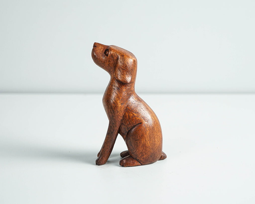 Wooden Dog Figurine, Animal Statue, Home Decor, Artwork, Animal Ornament, Natural Piece, Dog Decoration, Handmade Sculpture, Gift for friend