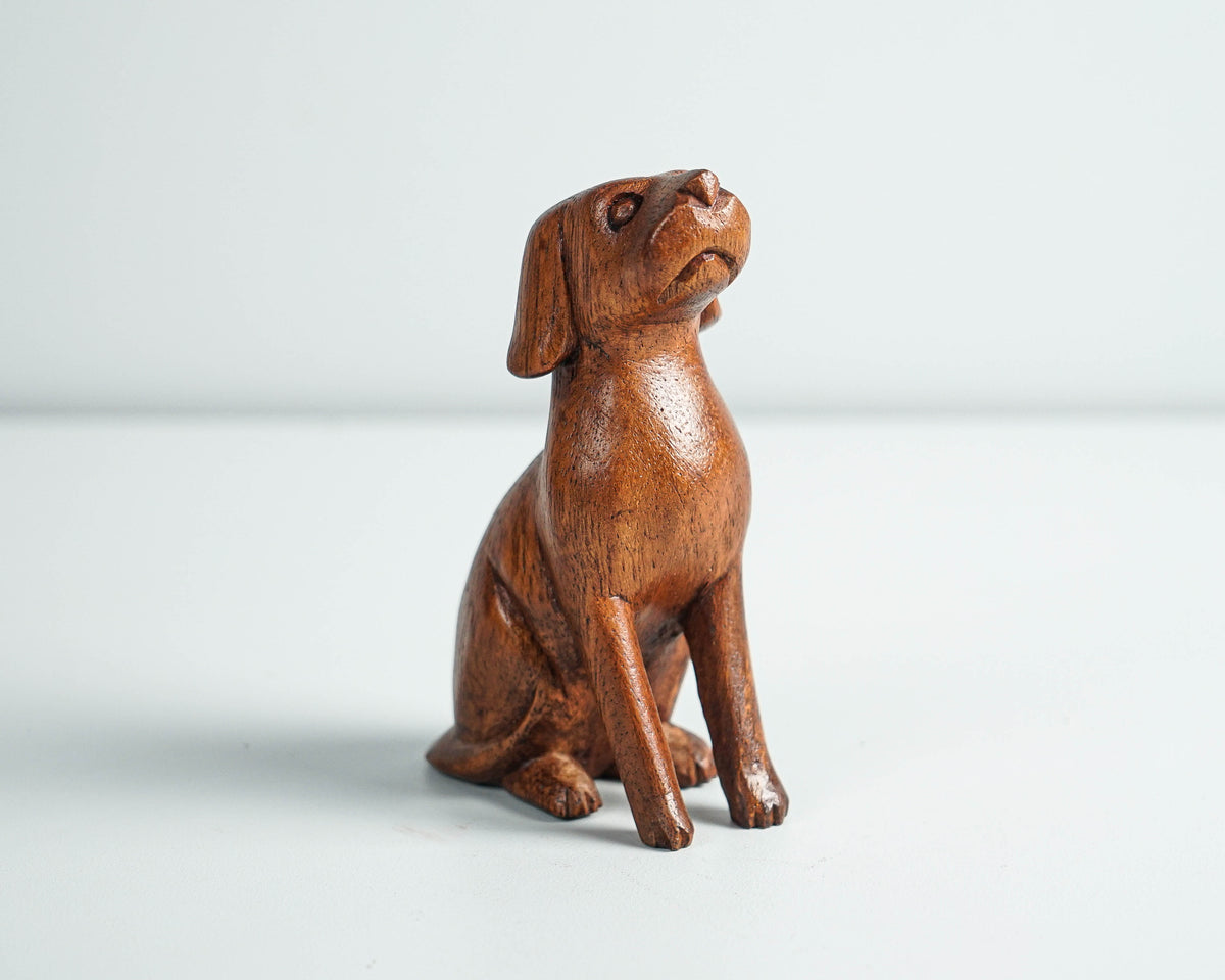 Wooden Dog Figurine, Animal Statue, Home Decor, Artwork, Animal Ornament, Natural Piece, Dog Decoration, Handmade Sculpture, Gift for friend
