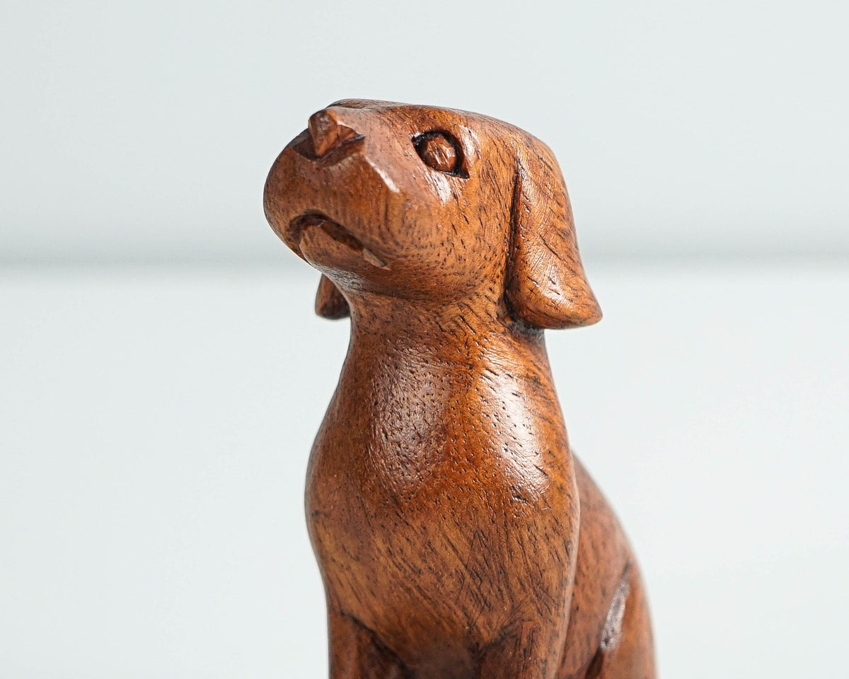 Wooden Dog Figurine, Animal Statue, Home Decor, Artwork, Animal Ornament, Natural Piece, Dog Decoration, Handmade Sculpture, Gift for friend