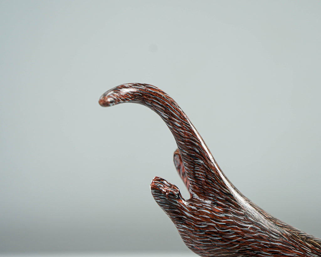 Wooden Otter Sculpture, Cute Animal, Swimming, Natural, Wildlife, Handmade Statue, Sea creature, Wood Carving, Gift for Her, Special Gift