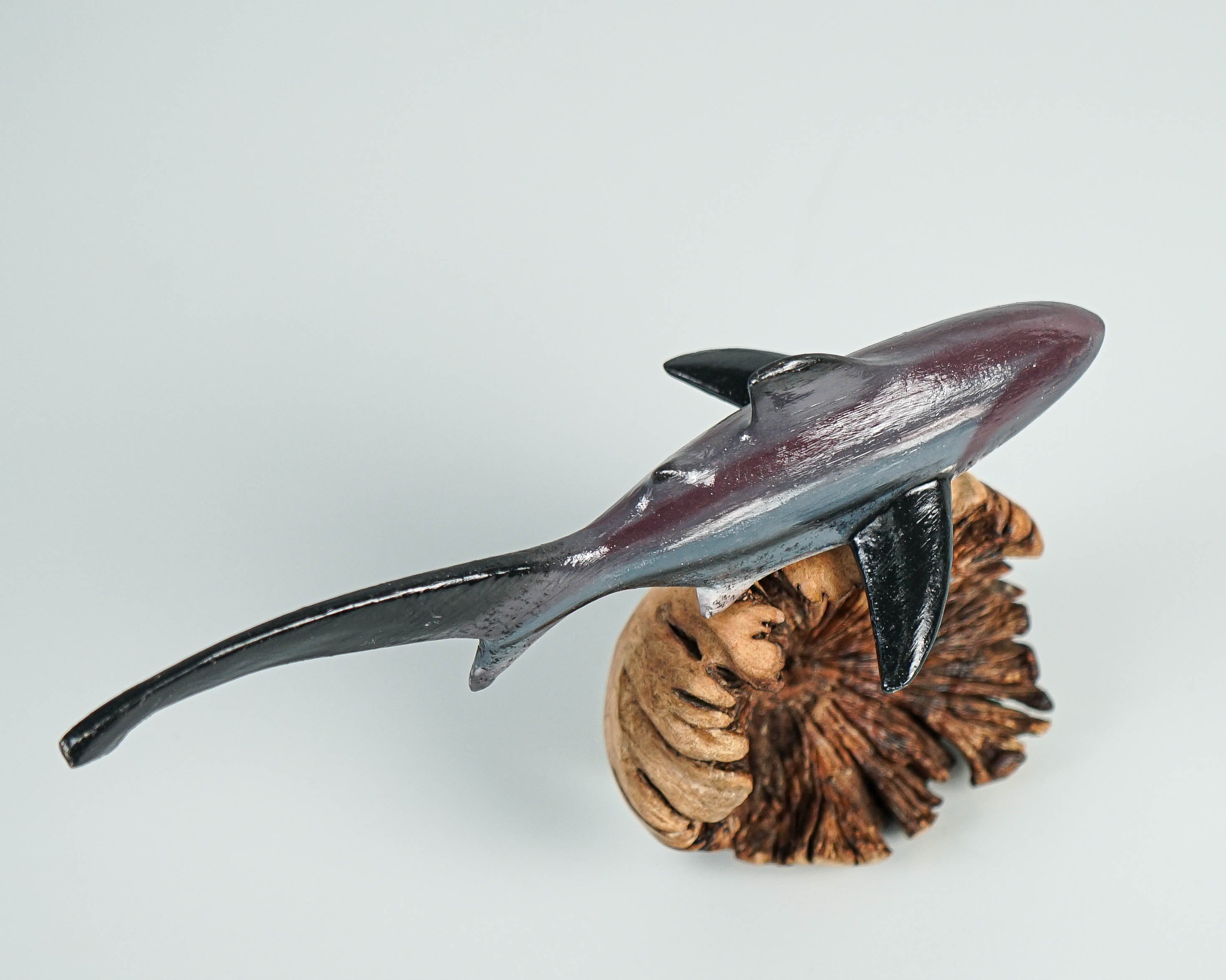 Thresher Shark Figurine, Personalized Statue, Wooden Sculpture, Miniature, Unique, Sea Life, Ocean Decoration, Beach Decor, Gift for Home