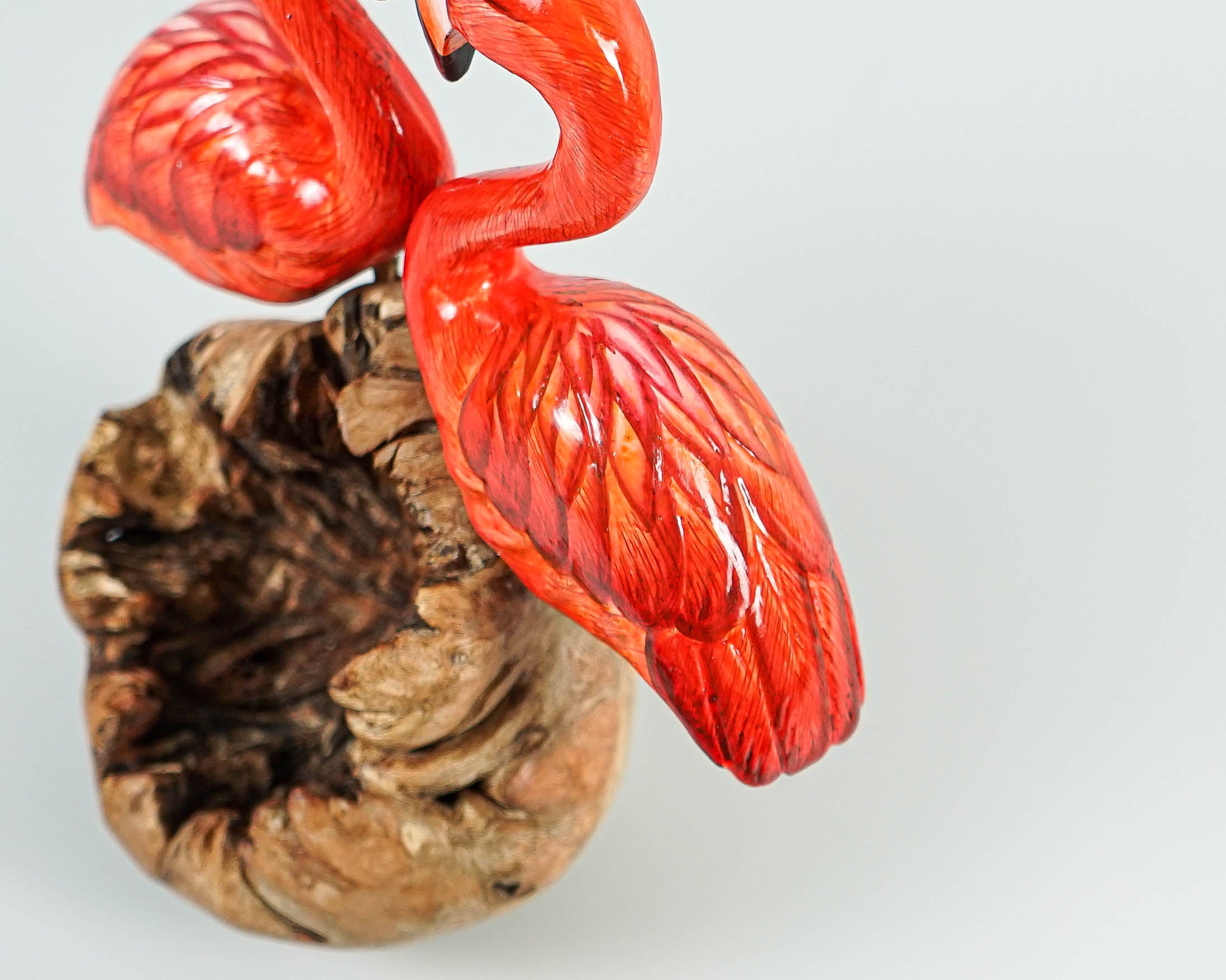 Couple Flamingo Statue, Painted Sculpture, Wood Carving Figure, Red Bird Statue, Table Decor, Wedding Decor, Gift for Him, Valentines Day