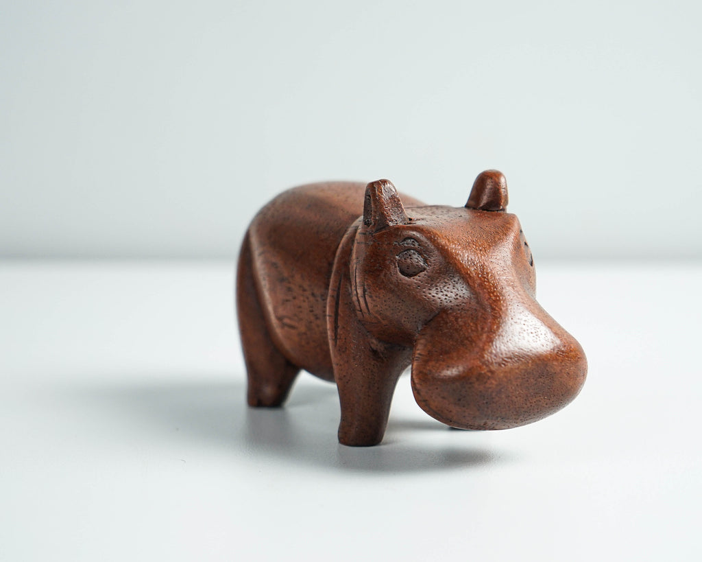Wooden Hippo Statue, Animal Figurine, Hippopotamus, Wood Carving, Figurine, Handmade Decor, Office Decor, Gift for Brother, Birthday Gift