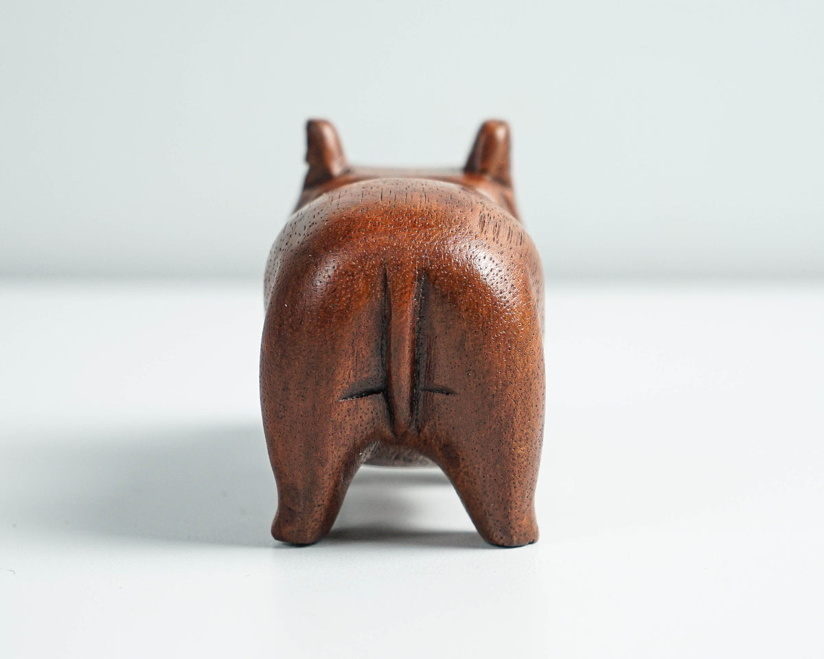 Wooden Hippo Statue, Animal Figurine, Hippopotamus, Wood Carving, Figurine, Handmade Decor, Office Decor, Gift for Brother, Birthday Gift