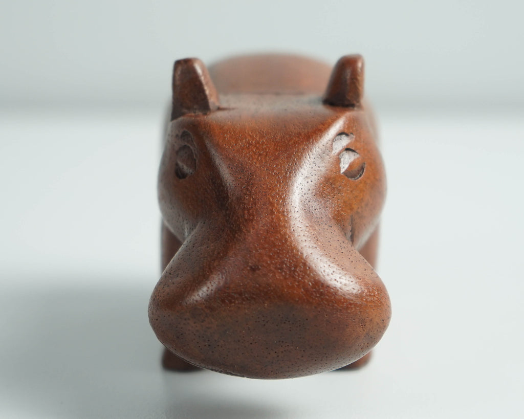 Wooden Hippo Statue, Animal Figurine, Hippopotamus, Wood Carving, Figurine, Handmade Decor, Office Decor, Gift for Brother, Birthday Gift