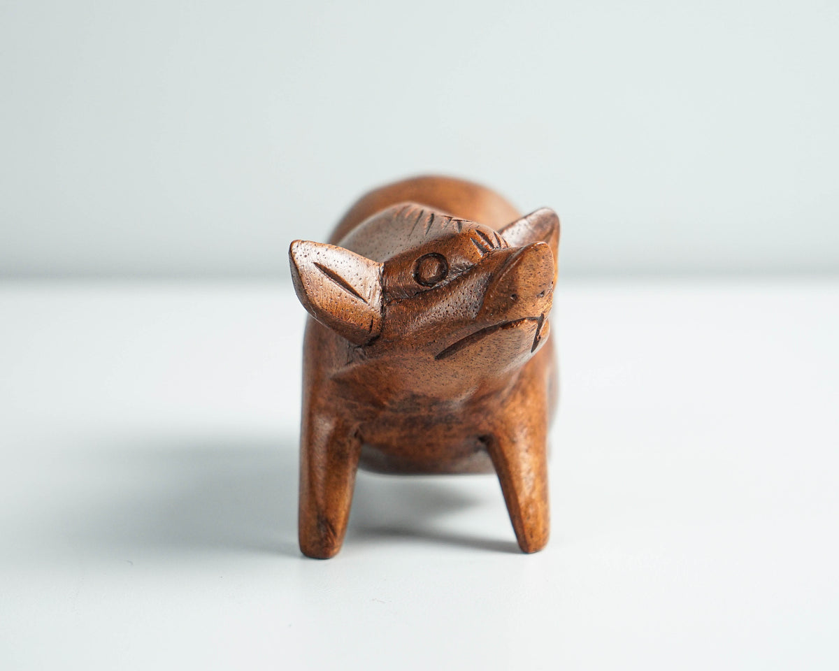 Pig Sculpture, Animal Figurine, Wood Carving, Natural Piece, Pig Statue, Tabletop Decor, Unique Decoration, Animal Lover, Gift for Mother