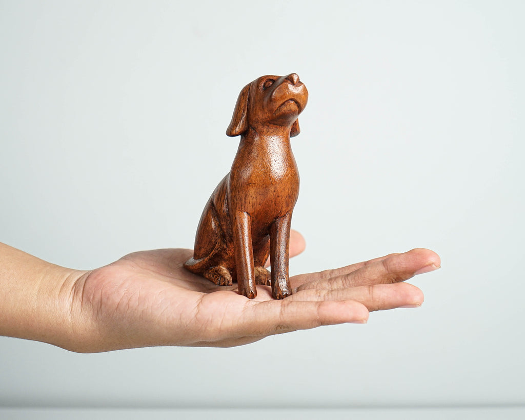 Wooden Dog Figurine, Animal Statue, Home Decor, Artwork, Animal Ornament, Natural Piece, Dog Decoration, Handmade Sculpture, Gift for friend