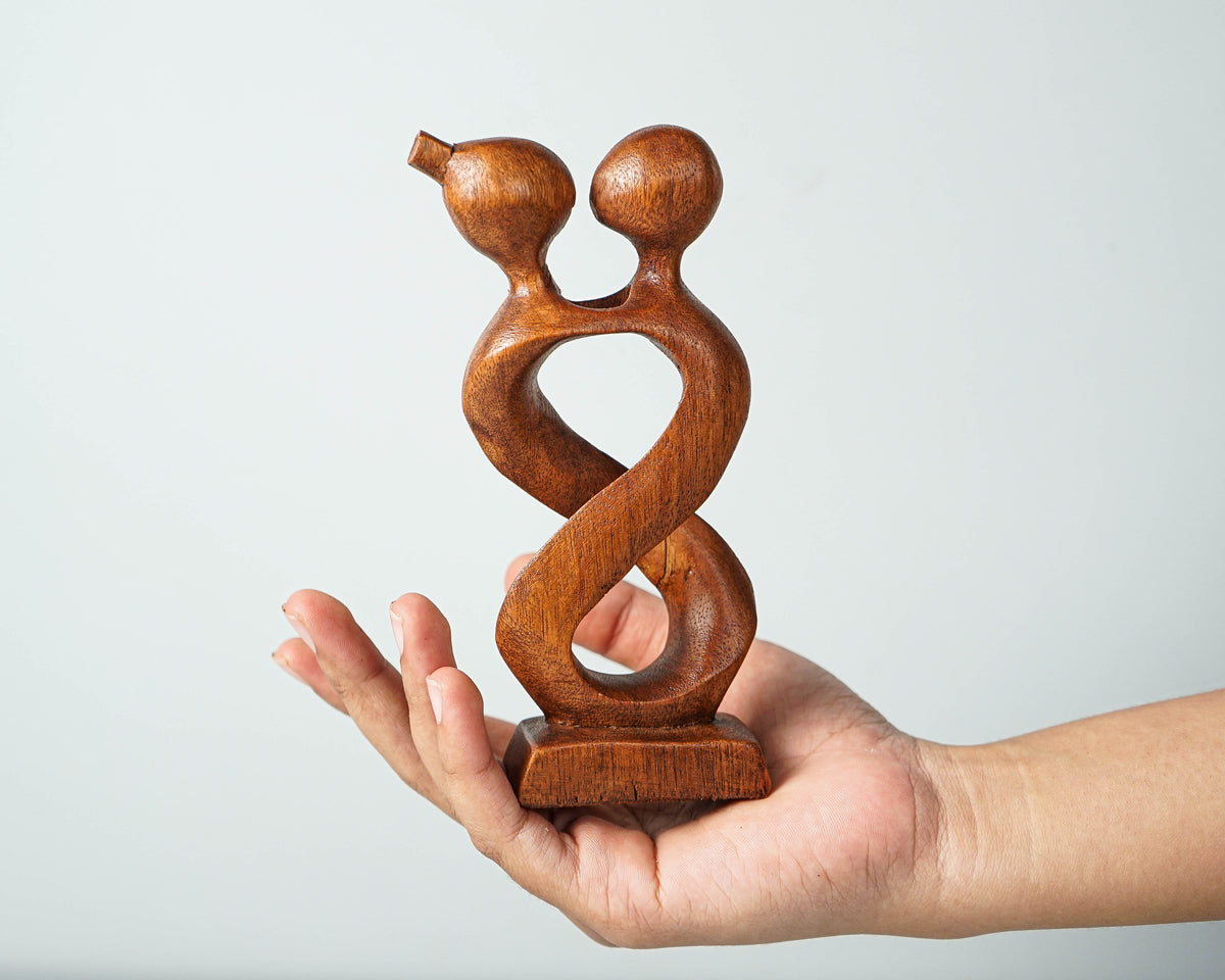 Hugging Couple Abstract Statue, Modern Art, Wood Carving, Handcrafted, Love, Exotic, Modern Abstract, Couple Decoration, Gift for Girlfriend