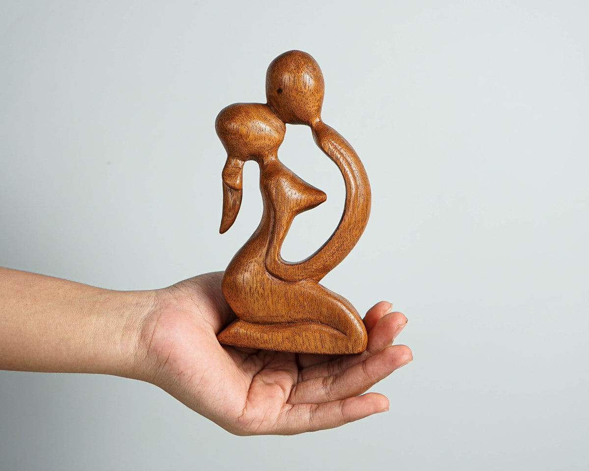 Kissing Couple Abstract Statue, Modern Art, Wood Carving, Artwork, Handmade Statue, Modern Abstract, Wedding Decoration, Couples Gift