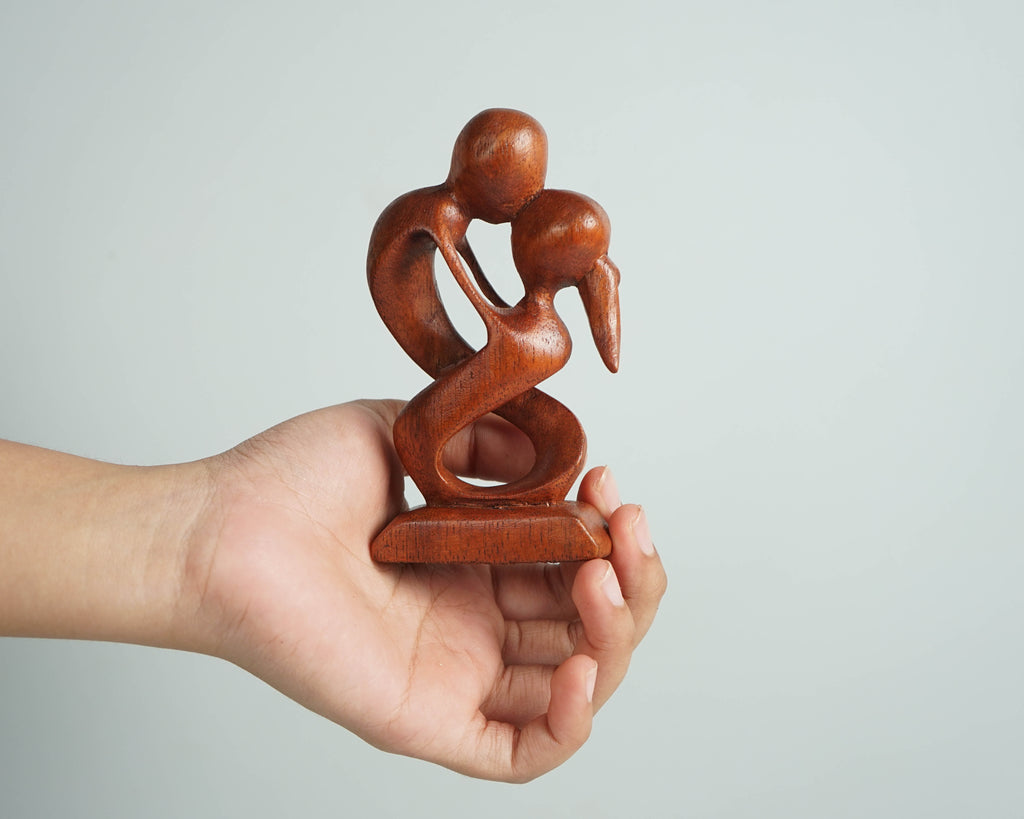 Romantic Couple Abstract Statue, Wooden Modern Art, Wood Carving, Handcrafted, Unique, Modern Abstract, Wedding Gift, Anniversary Gift