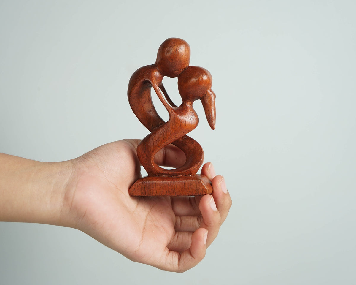 Romantic Couple Abstract Statue, Wooden Modern Art, Wood Carving, Handcrafted, Unique, Modern Abstract, Wedding Gift, Anniversary Gift