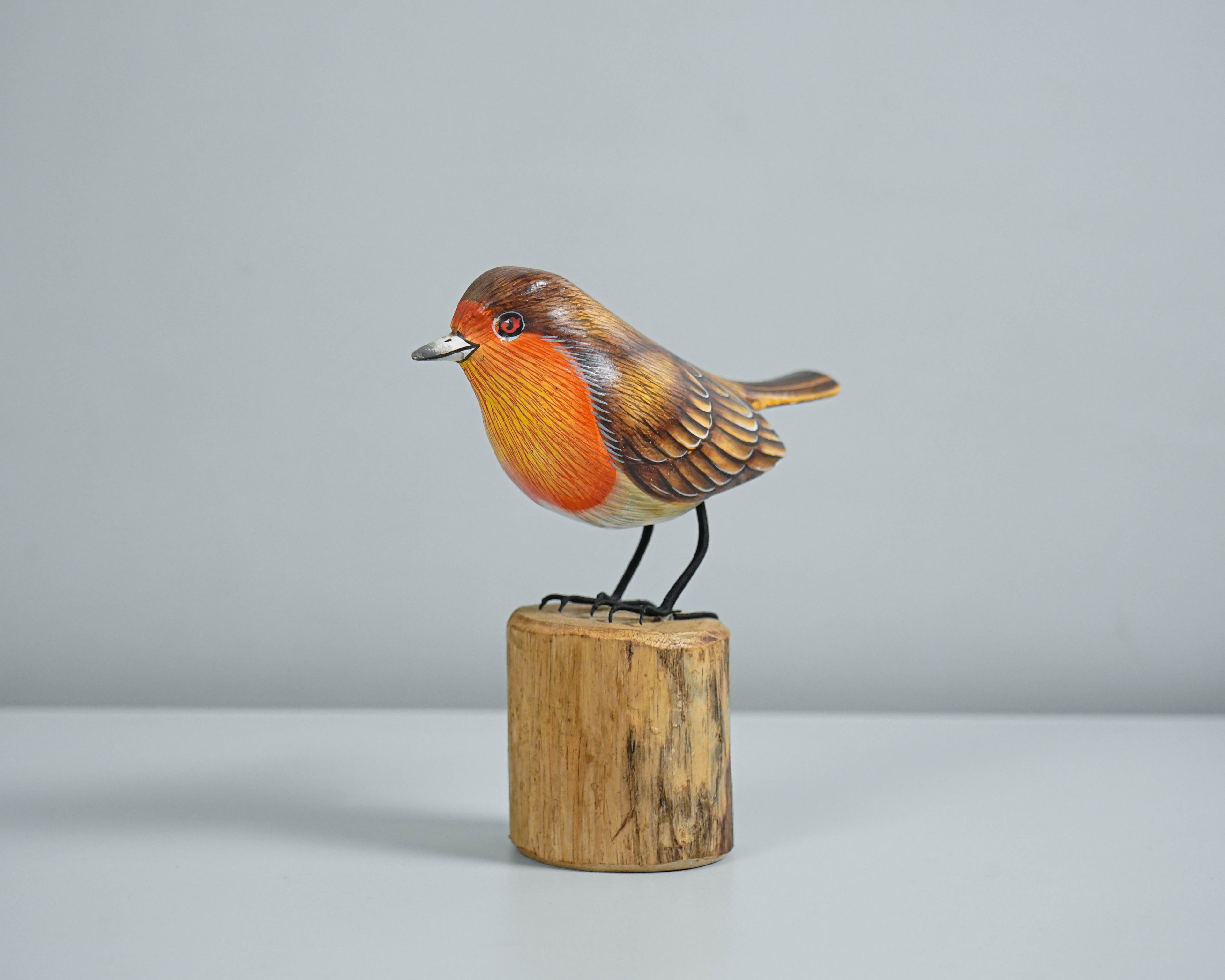 Robin Bird Art, Bird Sculpture, Hand Carved Statue, Animal Statue, Wood Carving, Housewarming Decor, Nature, Tropical Decor, Memorial Gift