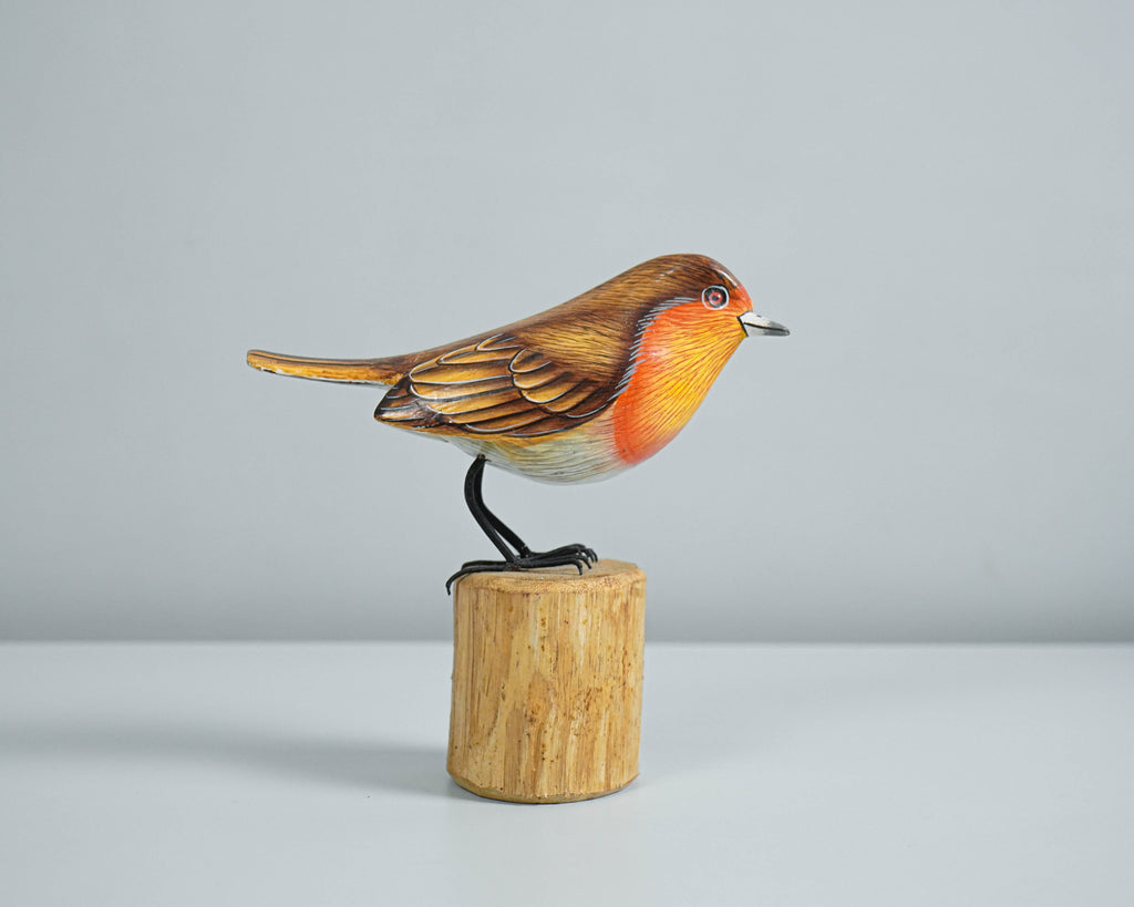 Robin Bird Art, Bird Sculpture, Hand Carved Statue, Animal Statue, Wood Carving, Housewarming Decor, Nature, Tropical Decor, Memorial Gift