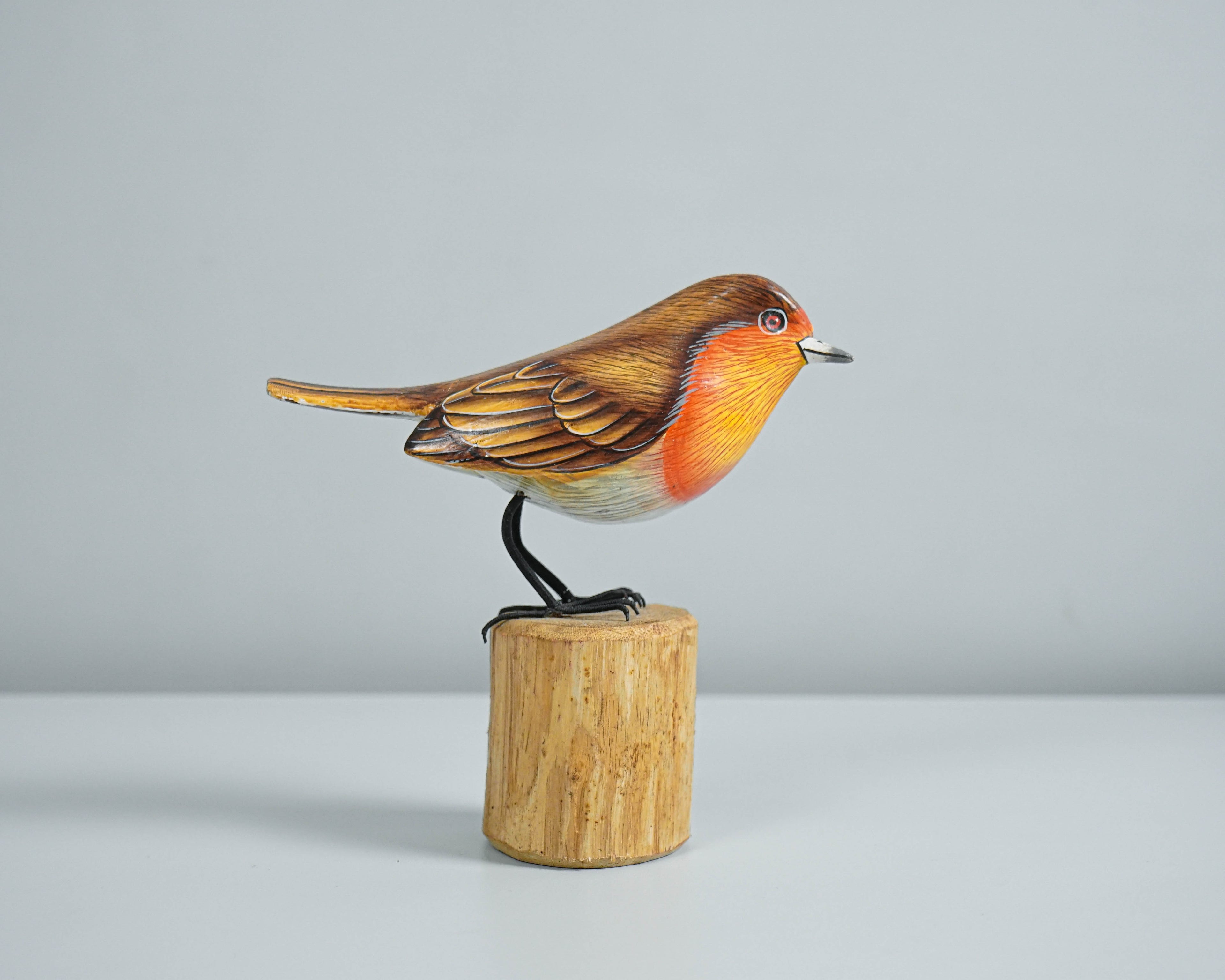 Robin Bird Art, Bird Sculpture, Hand Carved Statue, Animal Statue, Wood Carving, Housewarming Decor, Nature, Tropical Decor, Memorial Gift
