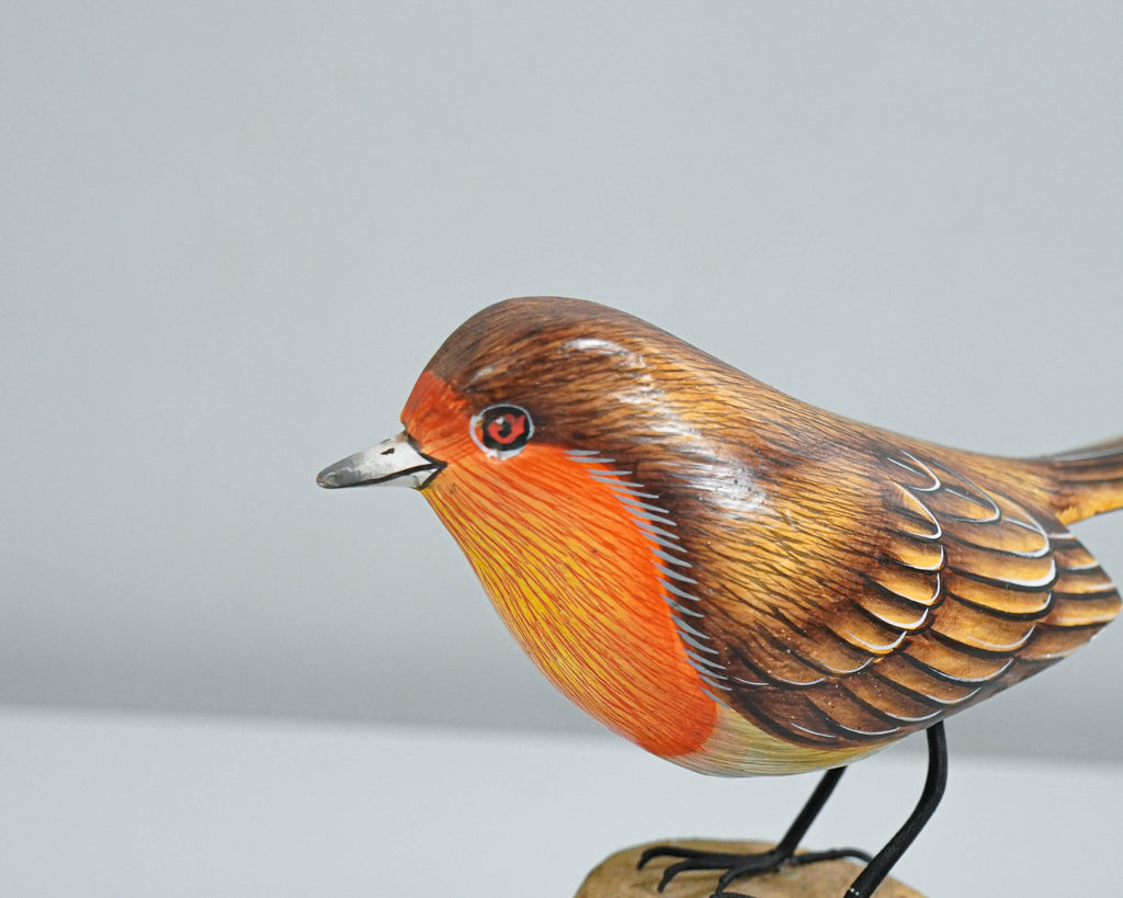 Robin Bird Art, Bird Sculpture, Hand Carved Statue, Animal Statue, Wood Carving, Housewarming Decor, Nature, Tropical Decor, Memorial Gift