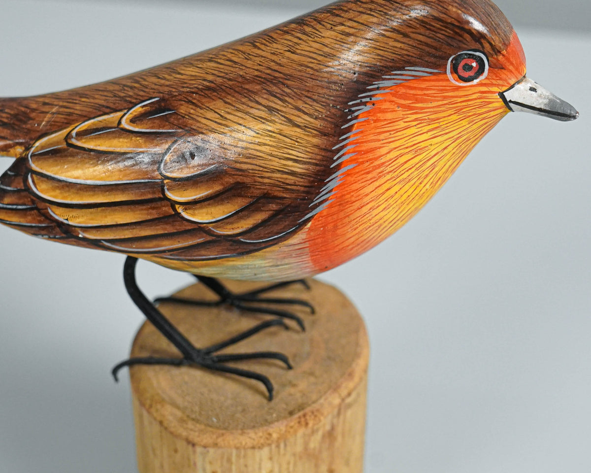 Robin Bird Art, Bird Sculpture, Hand Carved Statue, Animal Statue, Wood Carving, Housewarming Decor, Nature, Tropical Decor, Memorial Gift