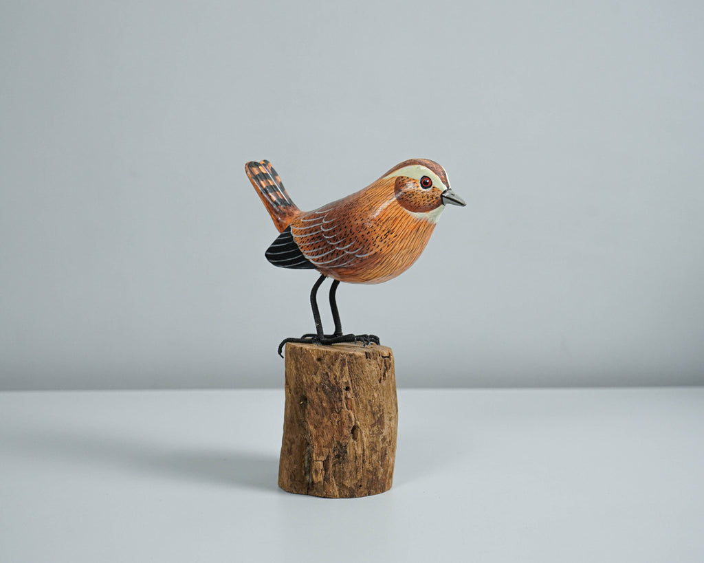 Wren Bird, Art Statue, Bird Sculpture, Wooden Bird, Animal Statue, Wood Carving, Figurine, Unique Animal, Room Decoration, Bird Gift
